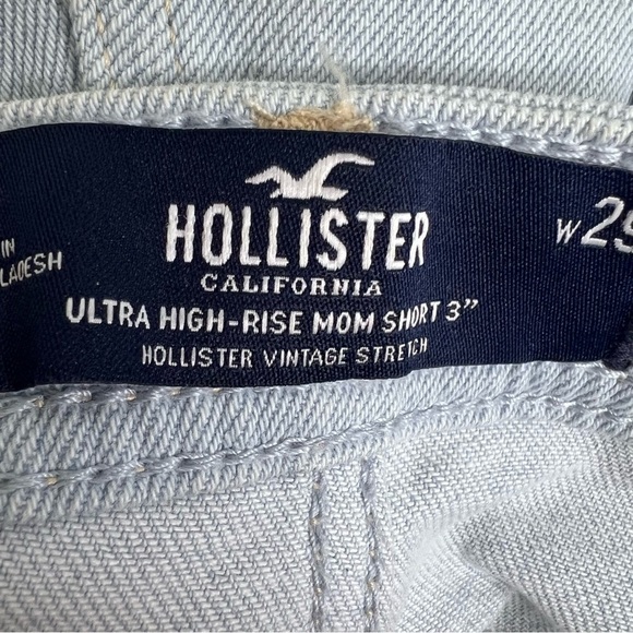 Hollister Ultra High Rise Mom Short Size 29 Colour block Patchwork Denim - Picture 4 of 6